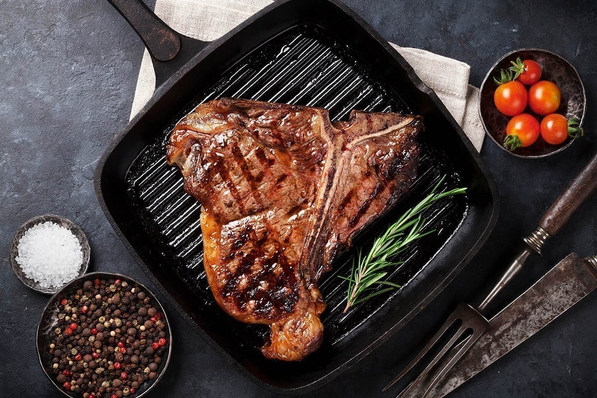 T-bone steak Food, Restaurant, Bar & Lounge Photography - Website Design & Social Media Marketing - Palm Island Creative