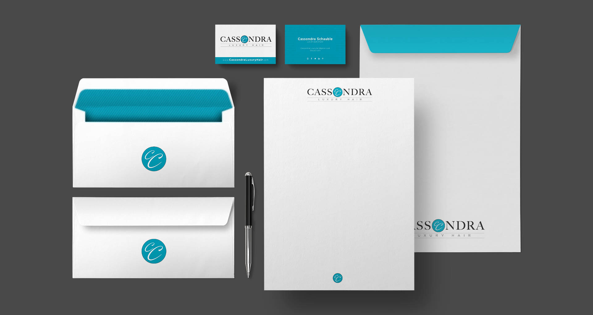 Brand Identity - Case Studies - Cassondra Luxury Hair - Palm Island Creative