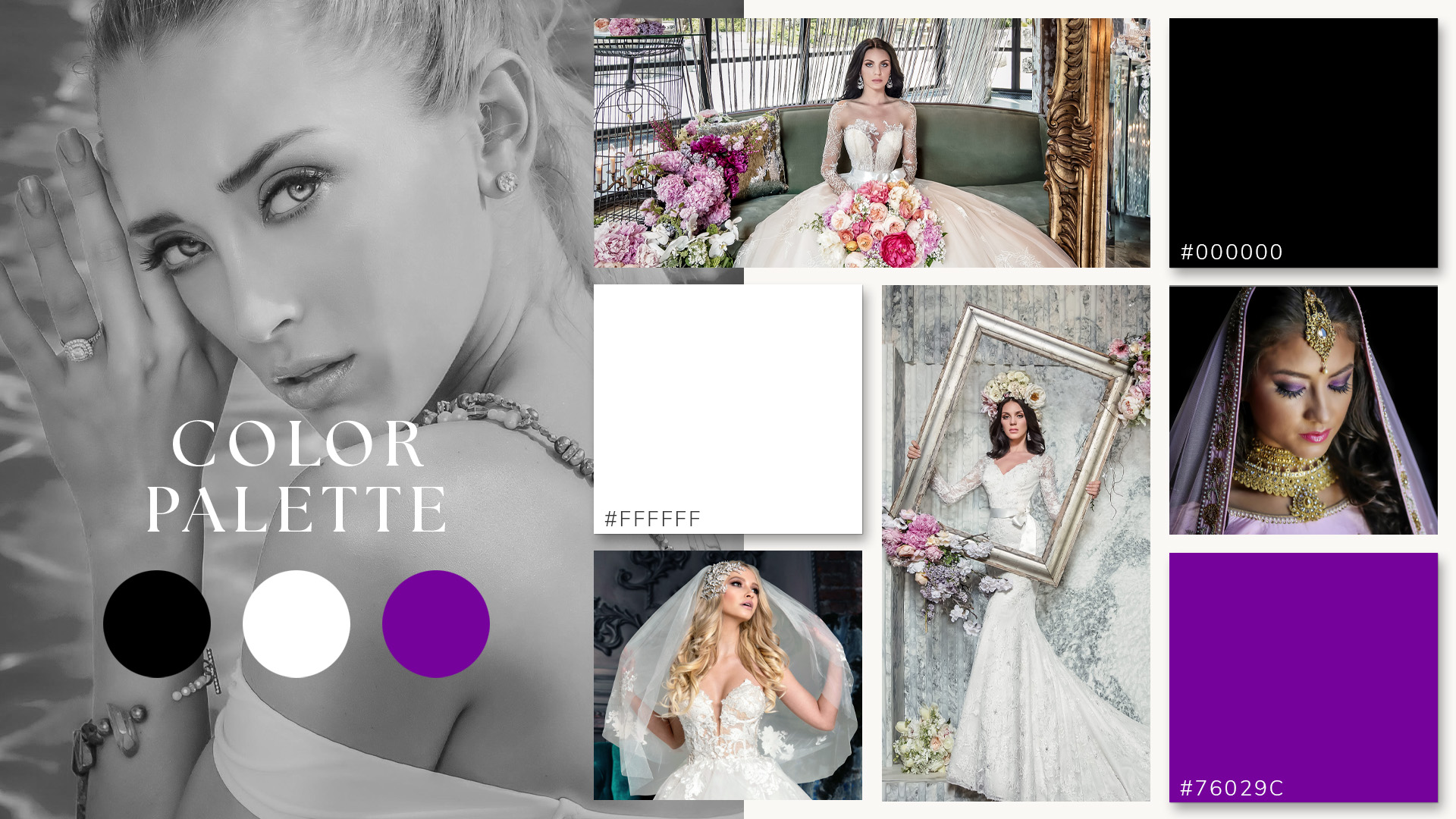 Color Palette - Brand Identity - Case Studies - Couture Beauty For The Luxury Bride - BRIDALGAL - Palm Island Creative