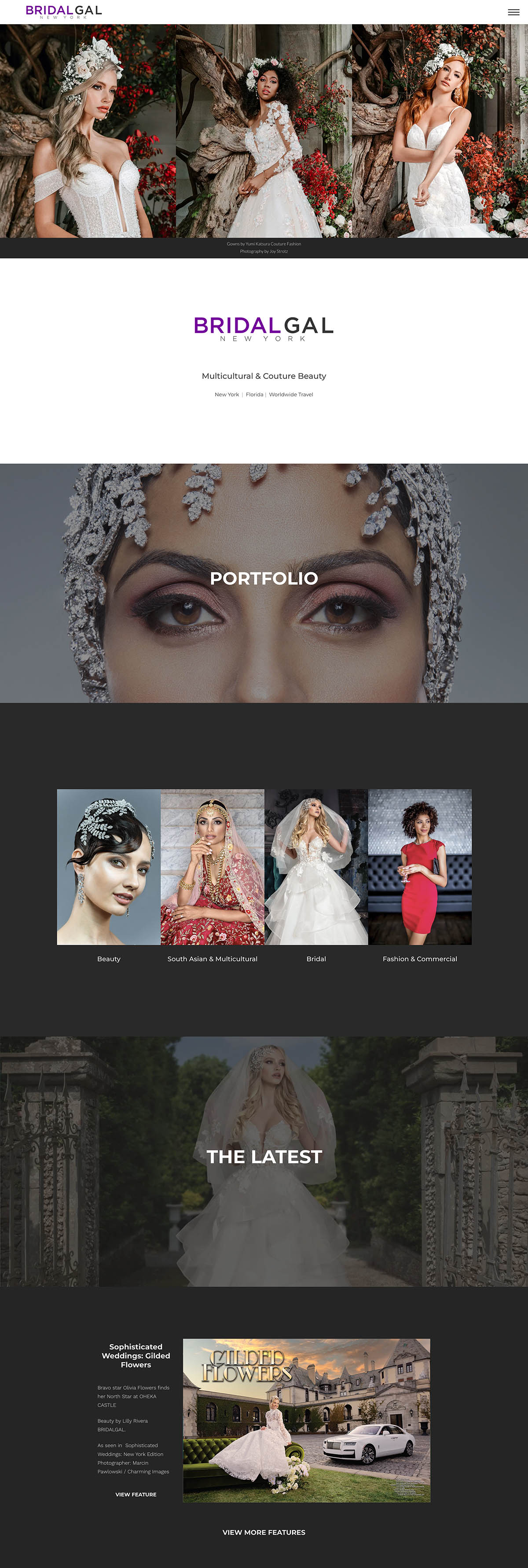 Website Design - Case Studies - Couture Beauty For The Luxury Bride - BRIDALGAL - Palm Island Creative