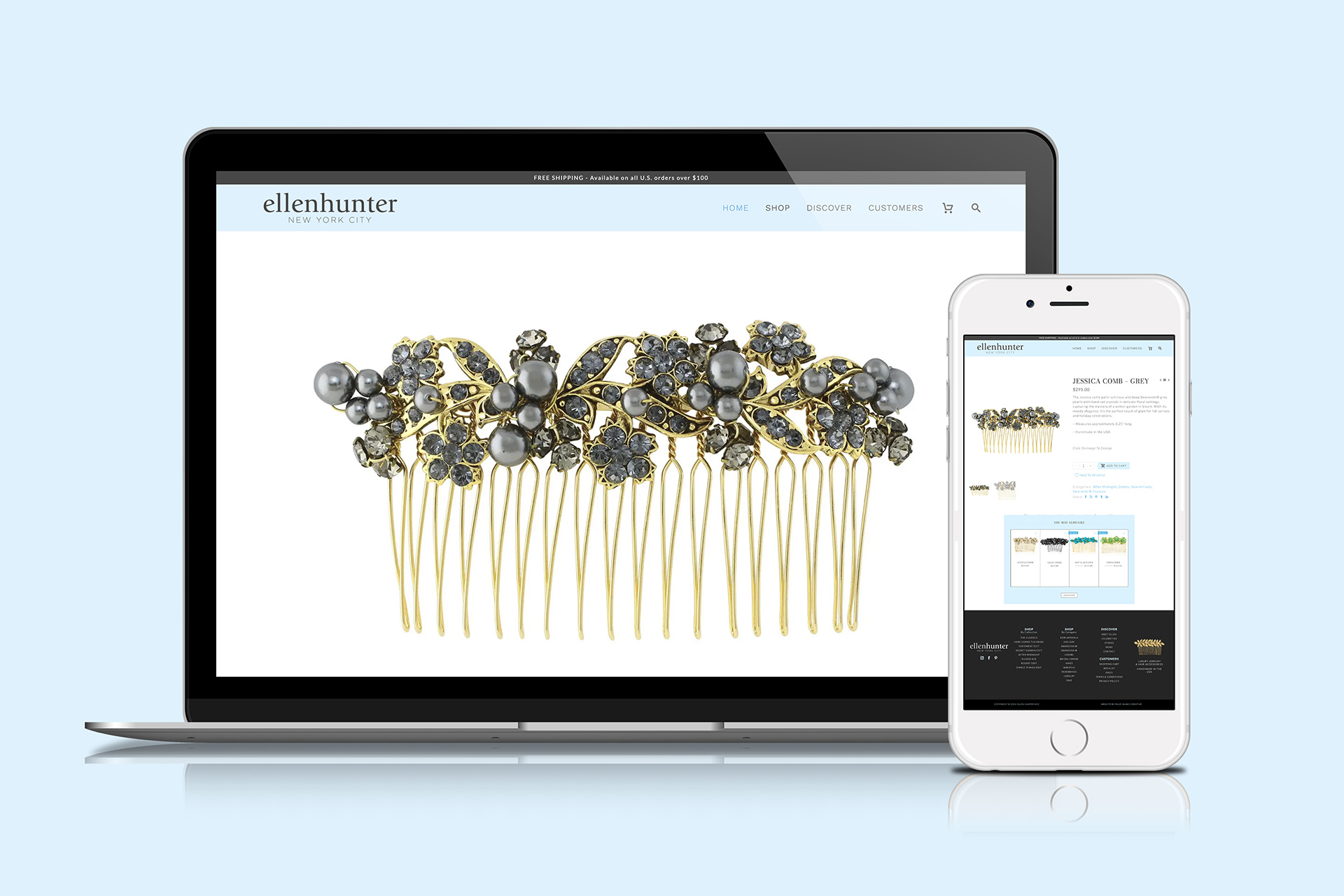 Website Design - Case Studies - Artisanal Design Shaped by Modern Luxury - Ellen Hunter NYC - Palm Island Creative