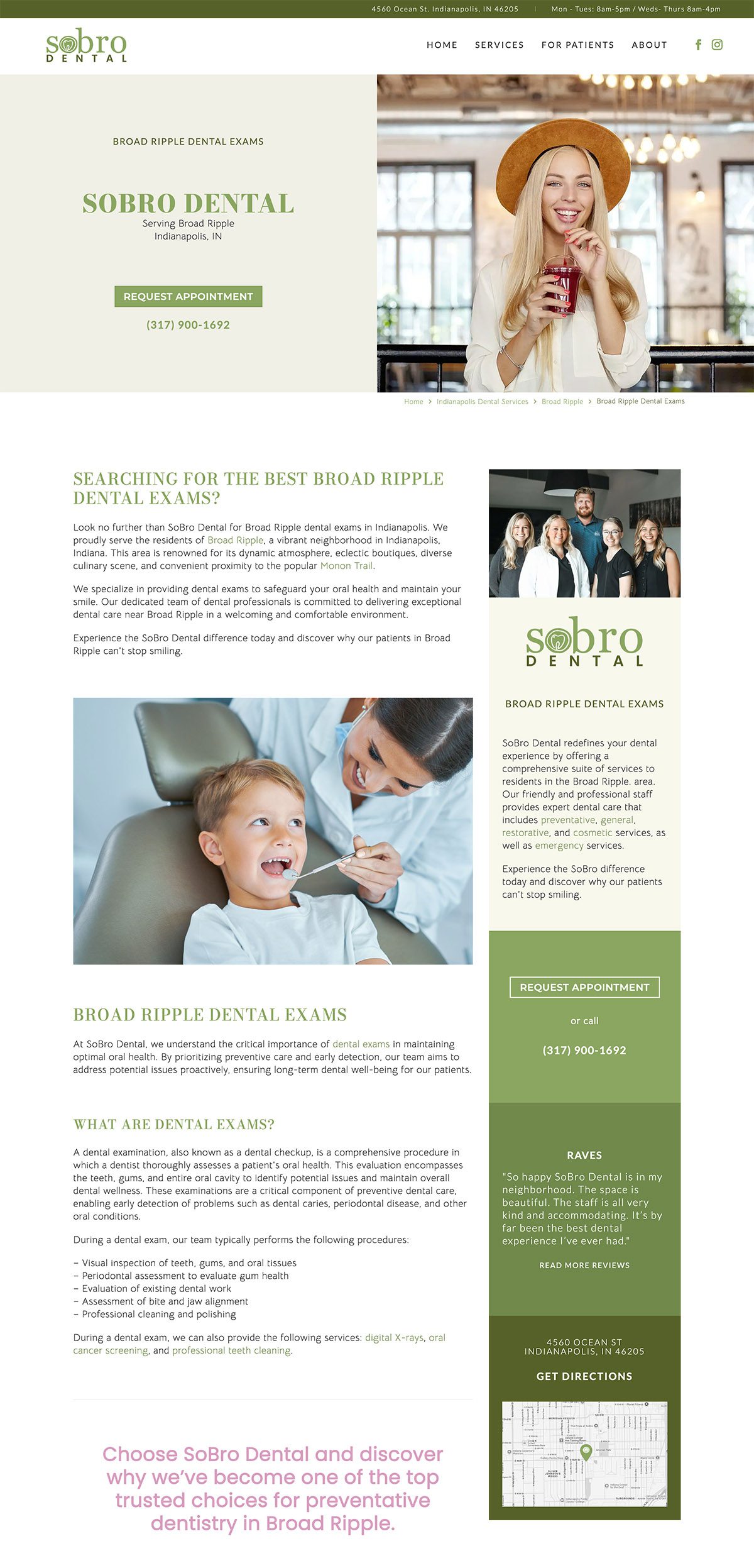 Website Design - Case Studies - Modern Dentistry Rooted In Community - SoBro Dental - Palm Island Creative